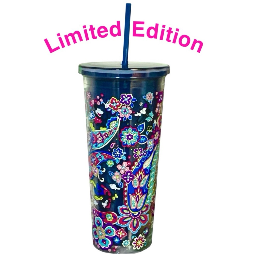 Vera Bradley Disney Sensational Six Paisley 24oz Double Wall Tumbler w/ Straw